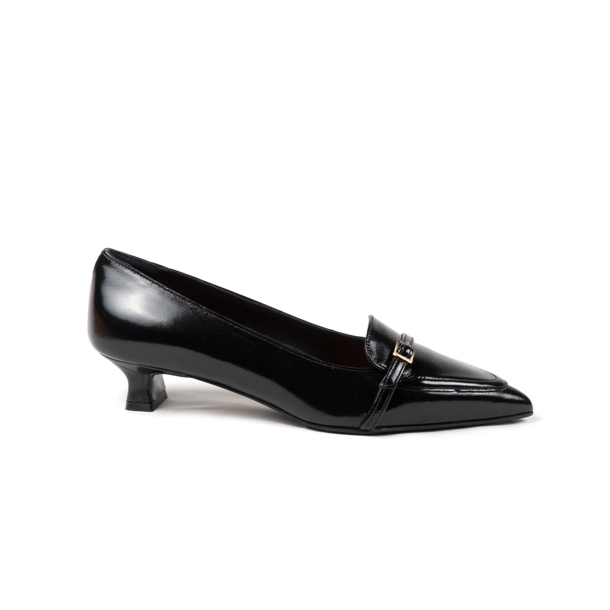 Michele Lopriore Augusta Kitten Heels Pump, Patent Leather Black, product view