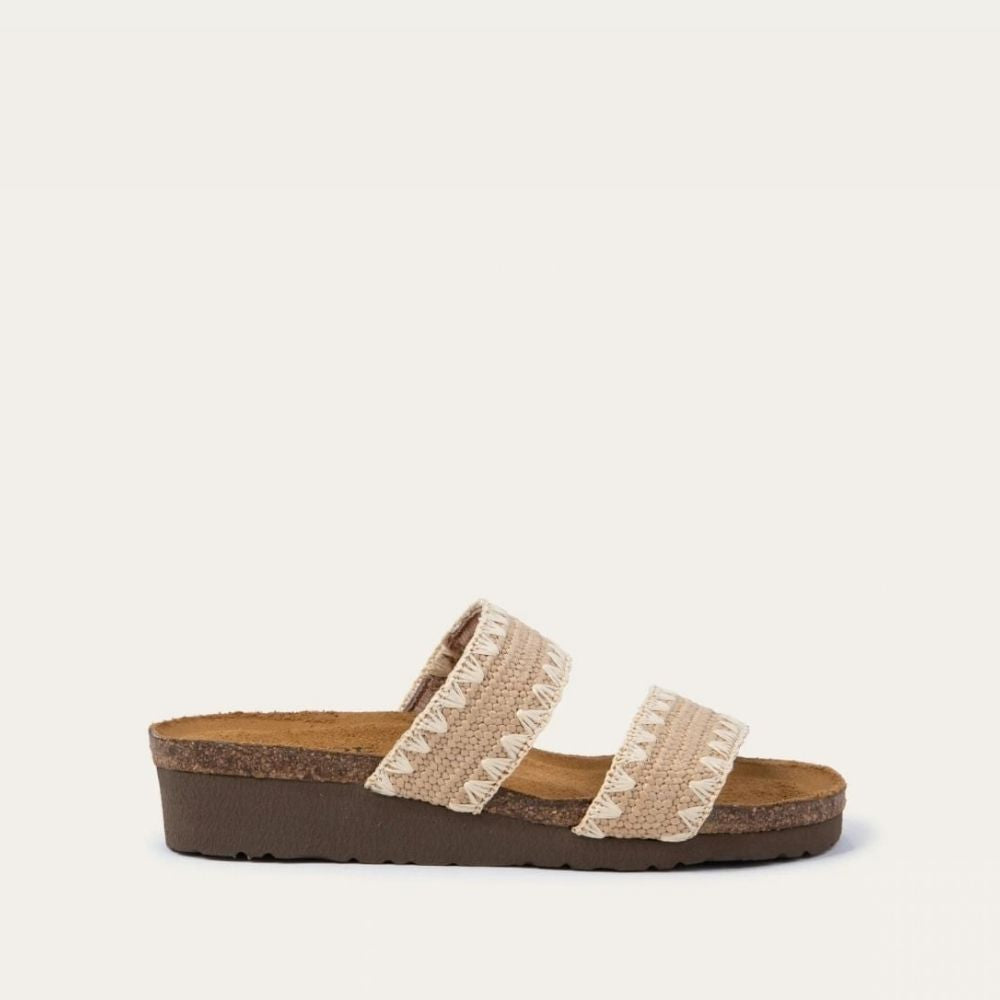 Dylan Slide in Sand/Ivory Stretch, product view 1