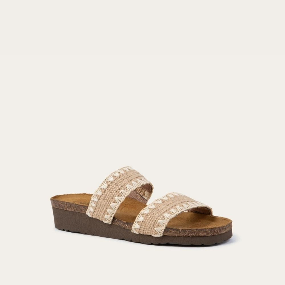 Dylan Slide in Sand/Ivory Stretch, product view 2