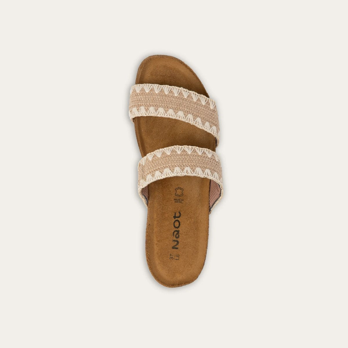 Dylan Slide in Sand/Ivory Stretch, product view 3
