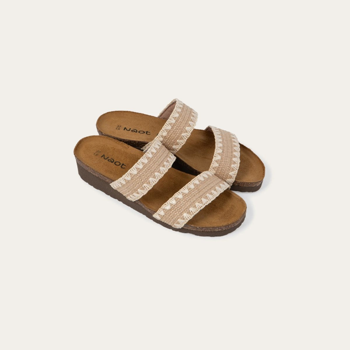 Dylan Slide in Sand/Ivory Stretch, product view 5
