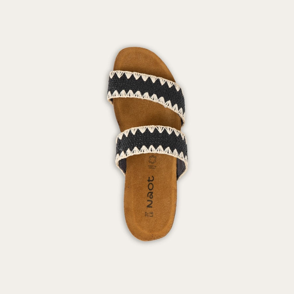 Dylan Slide in Chocolate/Brown Raffia, product view 3