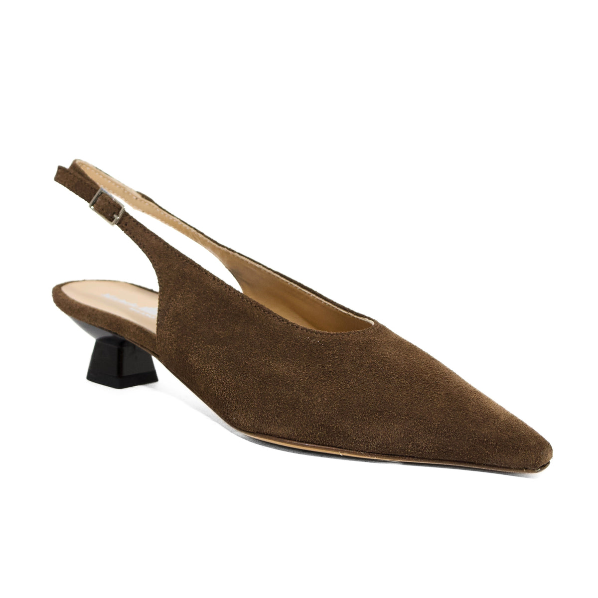 Michele Lopriore Michela Kitten Heels Slingback, Suede Brown, gallery view 2