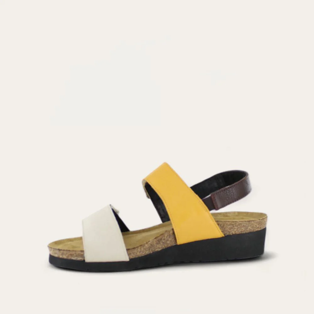 NAOT - EILIANA - SIZE 38 - SOFT IVORY LTHR / MARIGOLD LTHR / SOFT BROWN LTHR