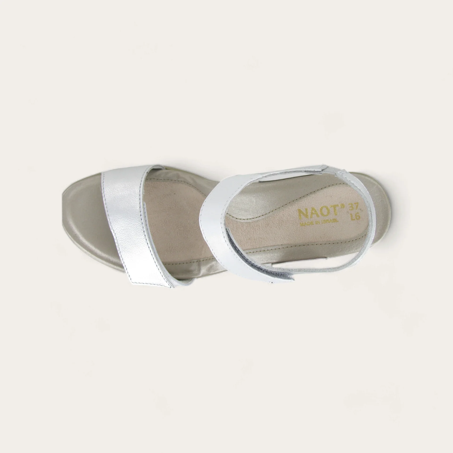 NAOT - EXTANT - SIZE 37 - SOFT SILVER/PEARL WHITE LTHR