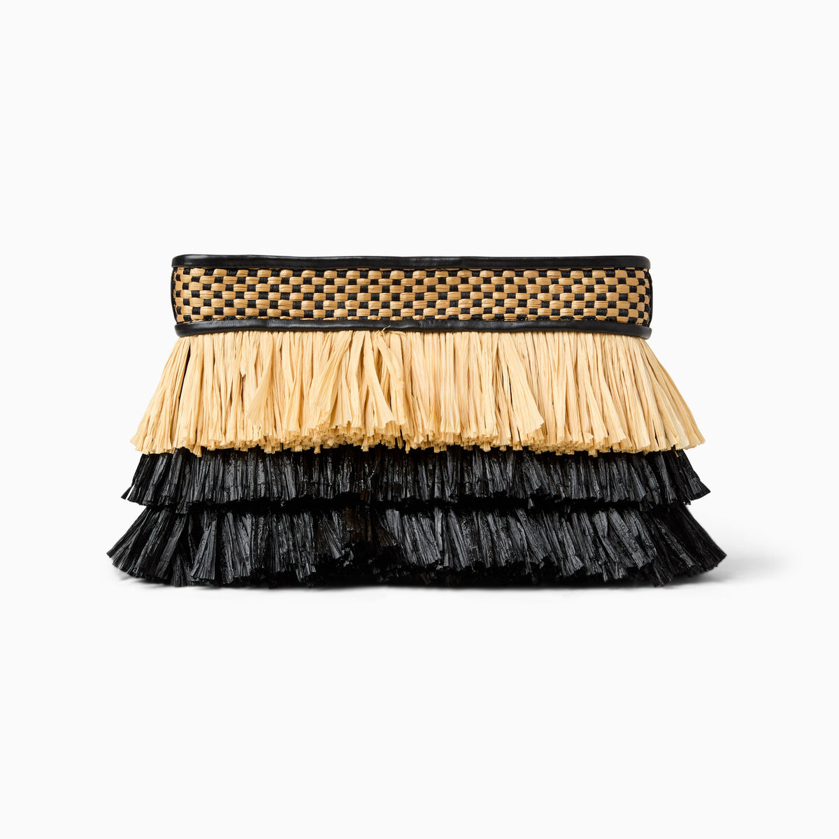 Elba Raffia Purse in Black, product view 1