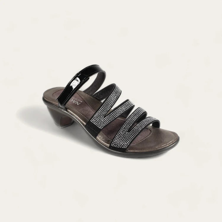 NAOT - FORMAL - SIZE 39 - BLACK W/ SILVER RIVETS/BLACK PATENT LTHR