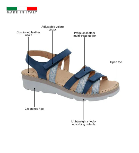 La Plume - Fiesta Women’s Multi-Strap Leather Slingback Sandal