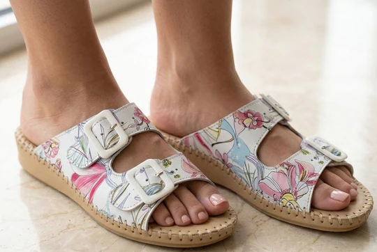 La Plume - Jen Women’s Leather Comfort Slide Sandal