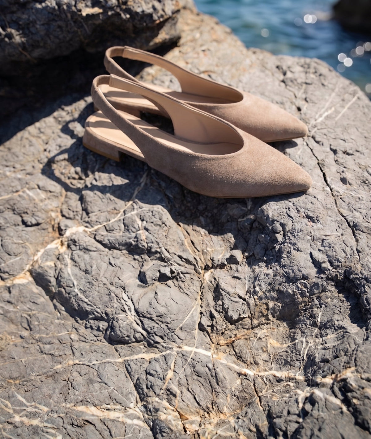 Michele Lopriore Clarissa Slingback Flats, Suede Muove Nude, gallery view 5