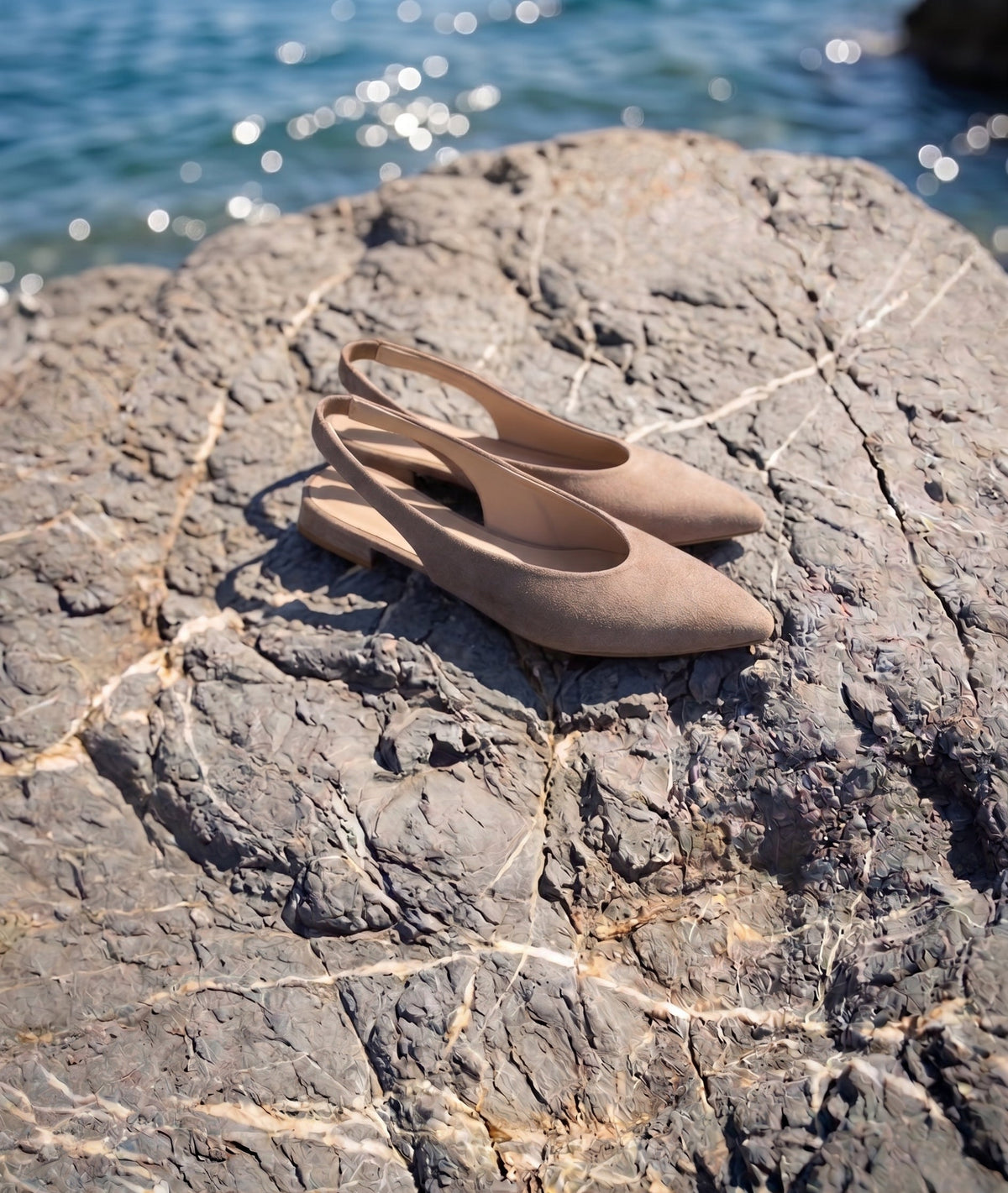 Michele Lopriore Clarissa Slingback Flats, Suede Muove Nude, gallery view 4