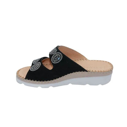 La Plume - Glitz Gem-Studded Leather Sandal