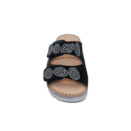 La Plume - Glitz Gem-Studded Leather Sandal