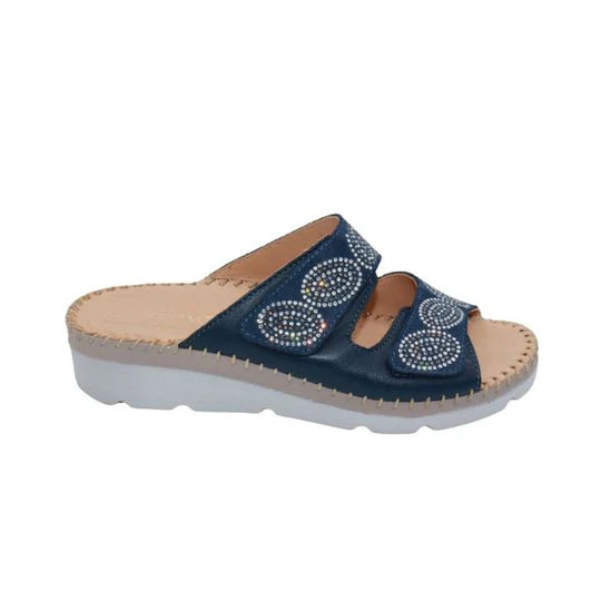 La Plume - Glitz Gem-Studded Leather Sandal