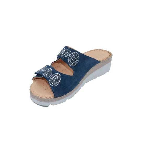 La Plume - Glitz Gem-Studded Leather Sandal