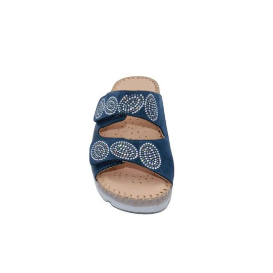 La Plume - Glitz Gem-Studded Leather Sandal