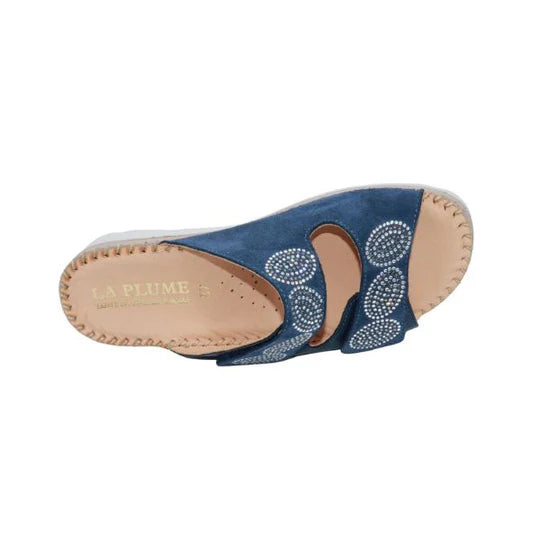 La Plume - Glitz Gem-Studded Leather Sandal