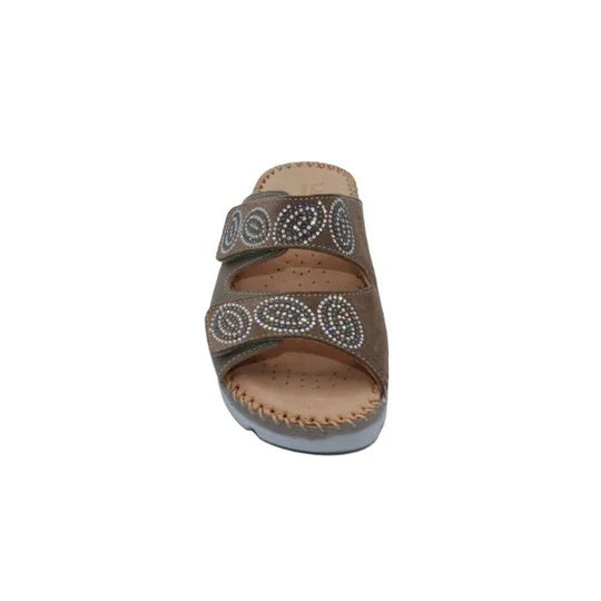 La Plume - Glitz Gem-Studded Leather Sandal