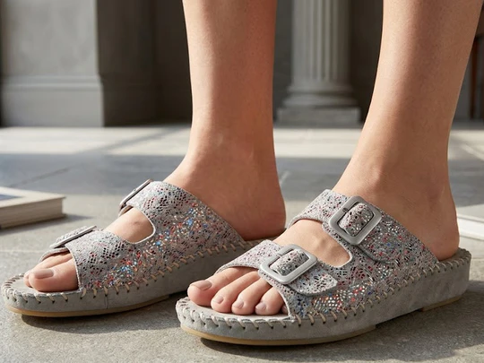 La Plume - Jen Women’s Leather Comfort Slide Sandal
