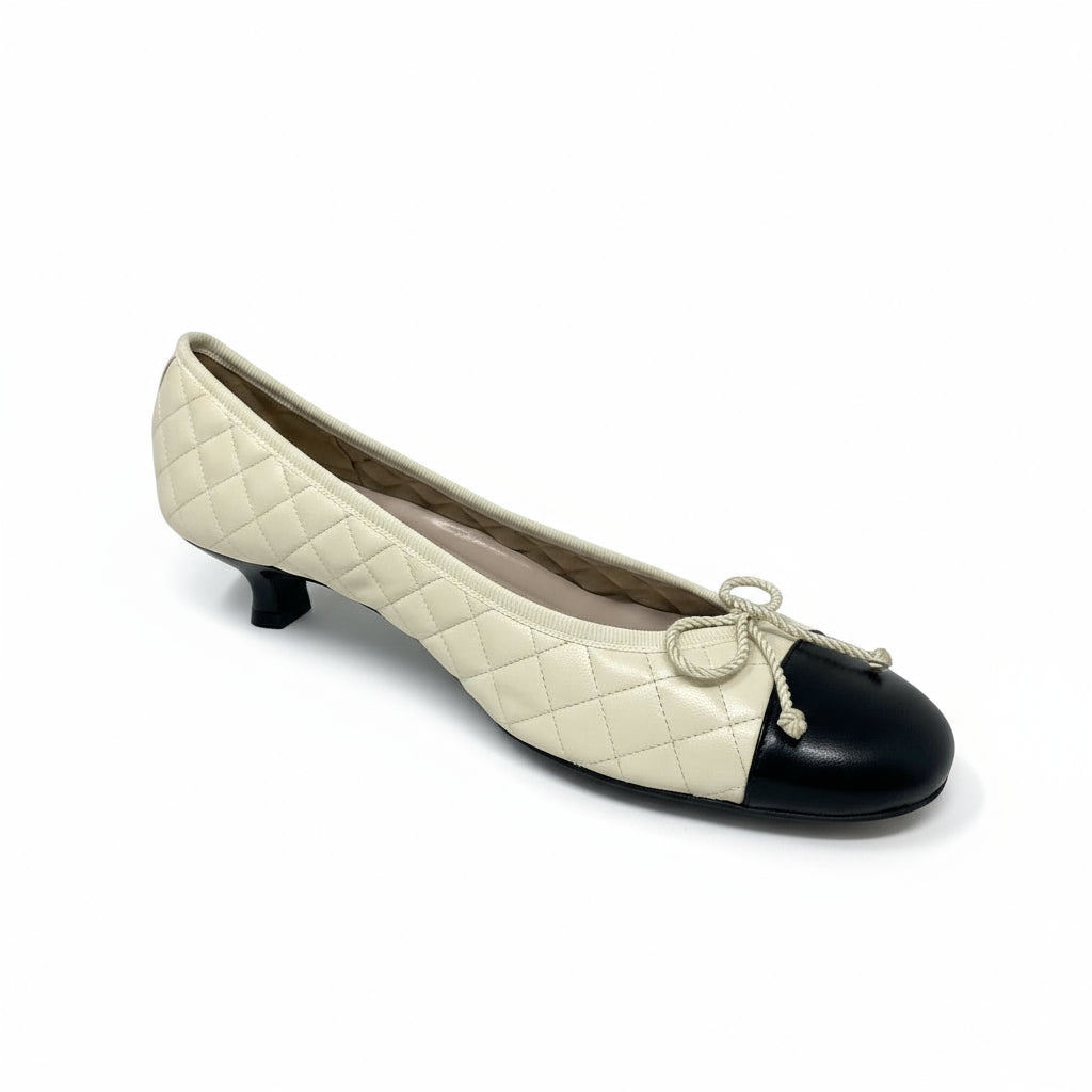 PAUL MAYER - TITOU KITTEN HEEL - SIZE 10 -  BLACK PATENT / SALINAS NAPPA