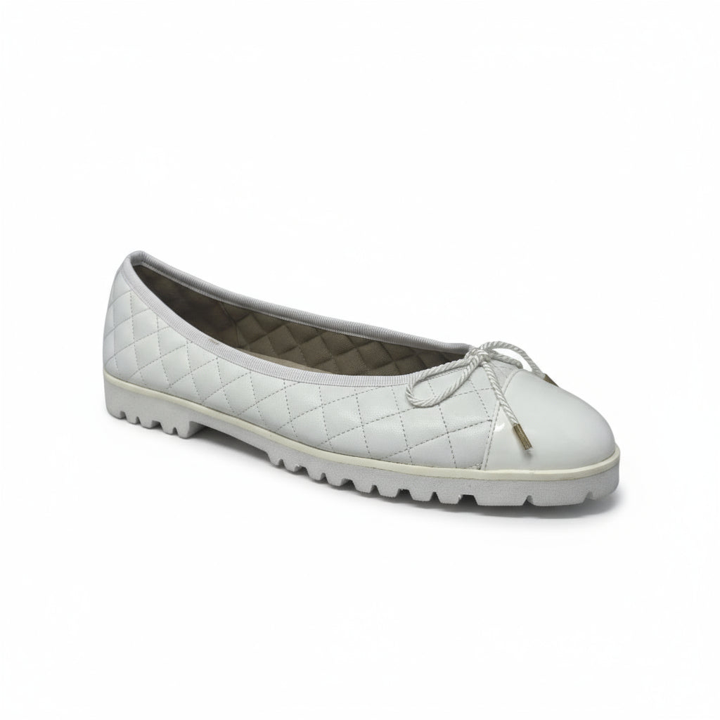 PAUL MAYER - BEST LUG SOLE - SIZE 7 - PATENT WHITE / NAPPA WHITE  (WHITE SOLE)