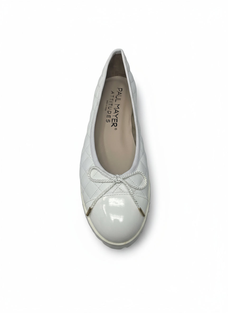 PAUL MAYER - BEST LUG SOLE - SIZE 7 - PATENT WHITE / NAPPA WHITE  (WHITE SOLE)