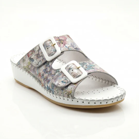 La Plume - Jen Women’s Leather Comfort Slide Sandal
