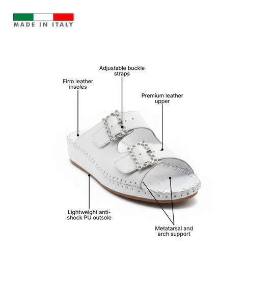 La Plume - Jen Rhinestone Leather Slide