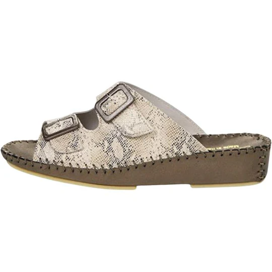 La Plume - Jen Animal Print Leather Slide