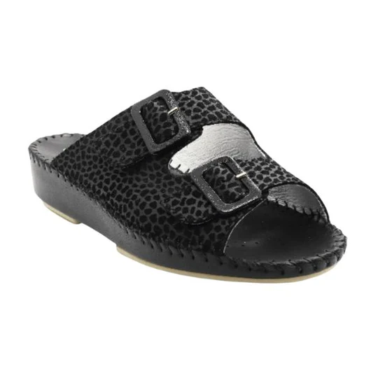 La Plume - Jen Animal Print Leather Slide
