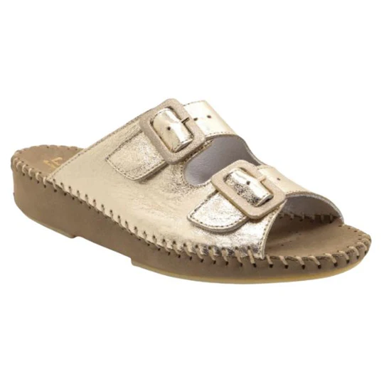 La Plume - Jen Metallic Leather Slide