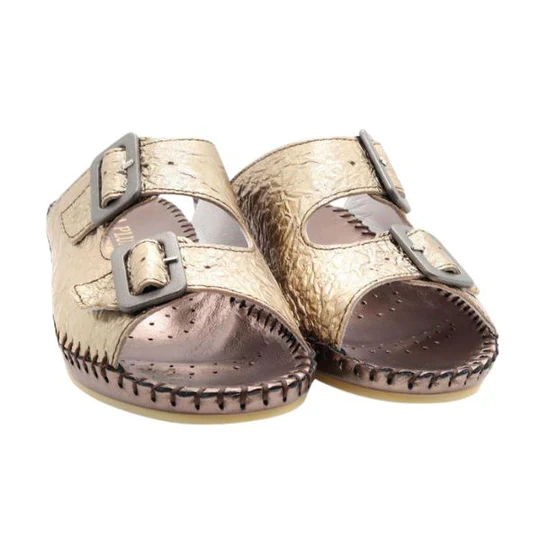 La Plume - Jen Metallic Leather Slide