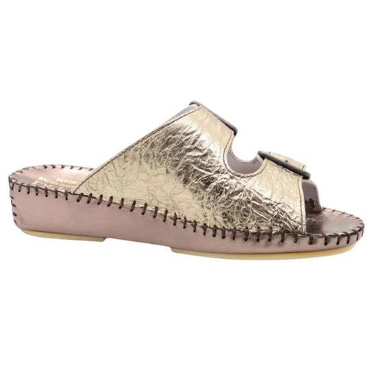 La Plume - Jen Metallic Leather Slide
