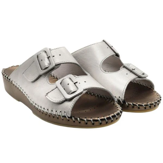 La Plume - Jen Metallic Leather Slide