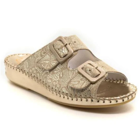 La Plume - Jen Women’s Leather Comfort Slide Sandal