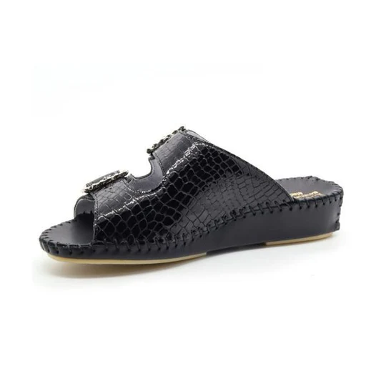 La Plume - Jen Rhinestone Leather Slide
