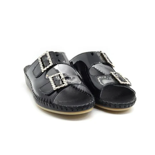 La Plume - Jen Rhinestone Leather Slide