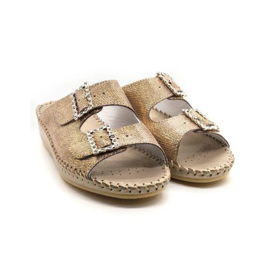 La Plume - Jen Rhinestone Leather Slide
