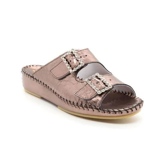 La Plume - Jen Rhinestone Leather Slide