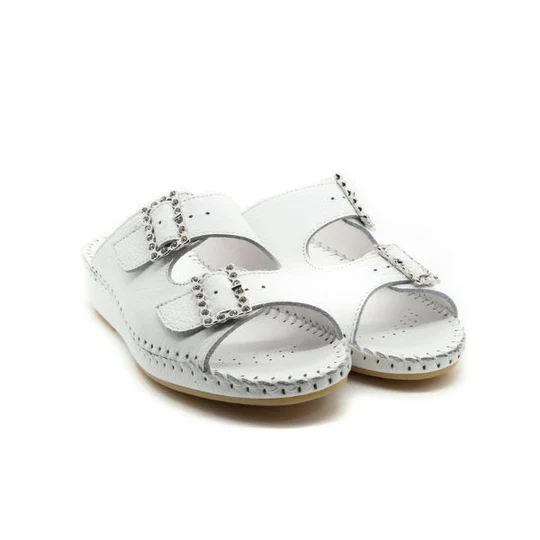 La Plume - Jen Rhinestone Leather Slide