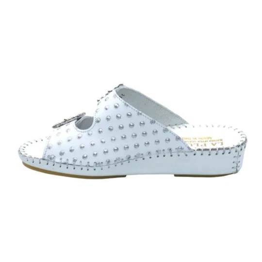 La Plume - Jen Rhinestone Leather Slide
