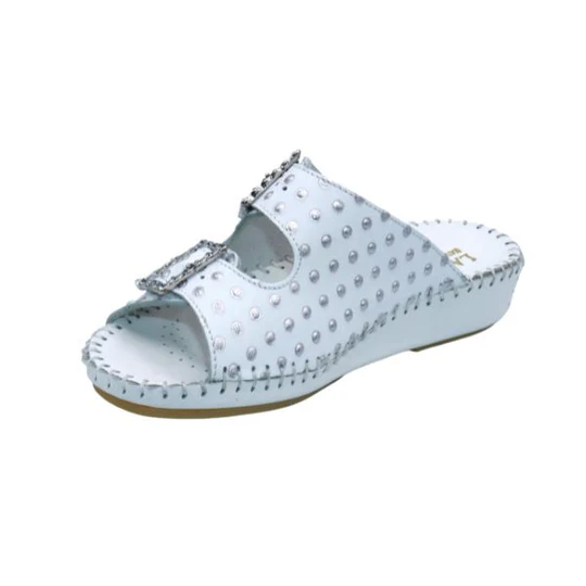 La Plume - Jen Rhinestone Leather Slide