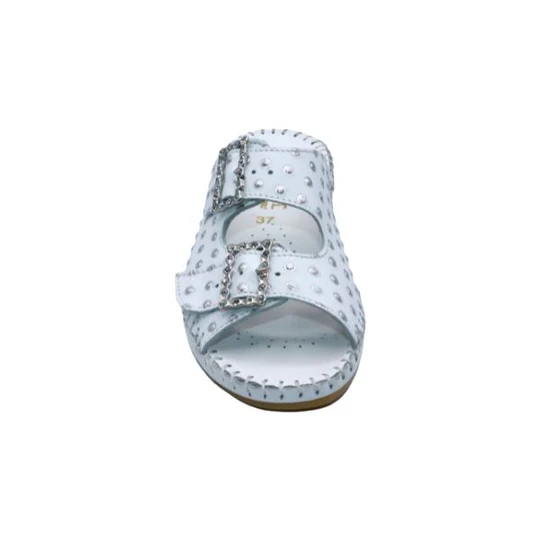 La Plume - Jen Rhinestone Leather Slide