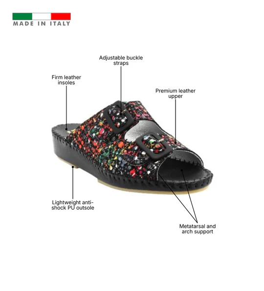 La Plume - Jen Women’s Leather Comfort Slide Sandal