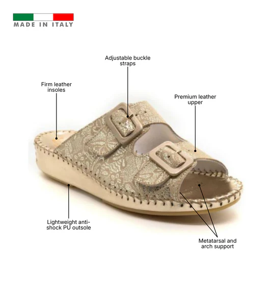 La Plume - Jen Women’s Leather Comfort Slide Sandal