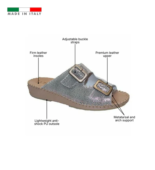 La Plume - Jen Women’s Leather Comfort Slide Sandal
