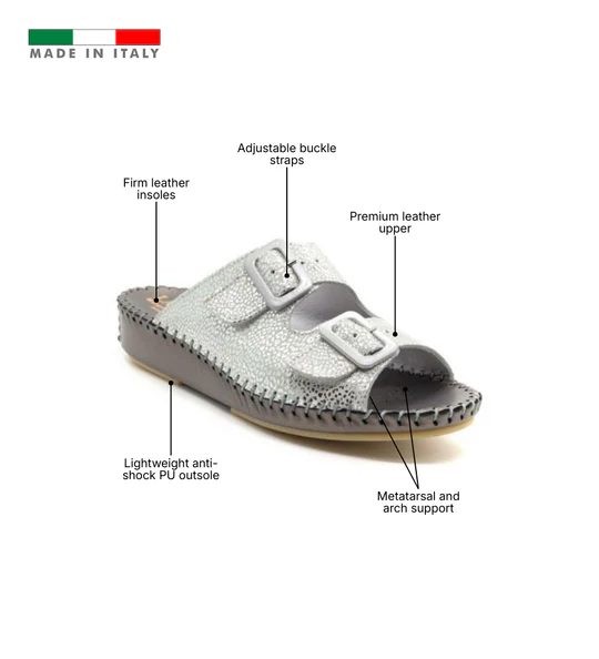 La Plume - Jen Women’s Leather Comfort Slide Sandal