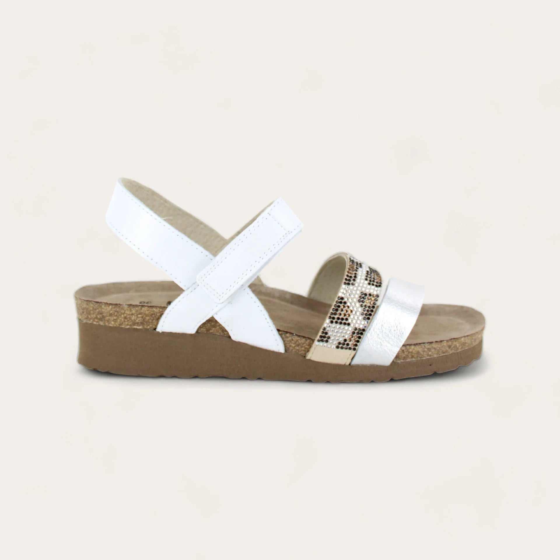 NAOT - KRISTA - SIZE 37 - WHITE/SILVER/CHEETAH