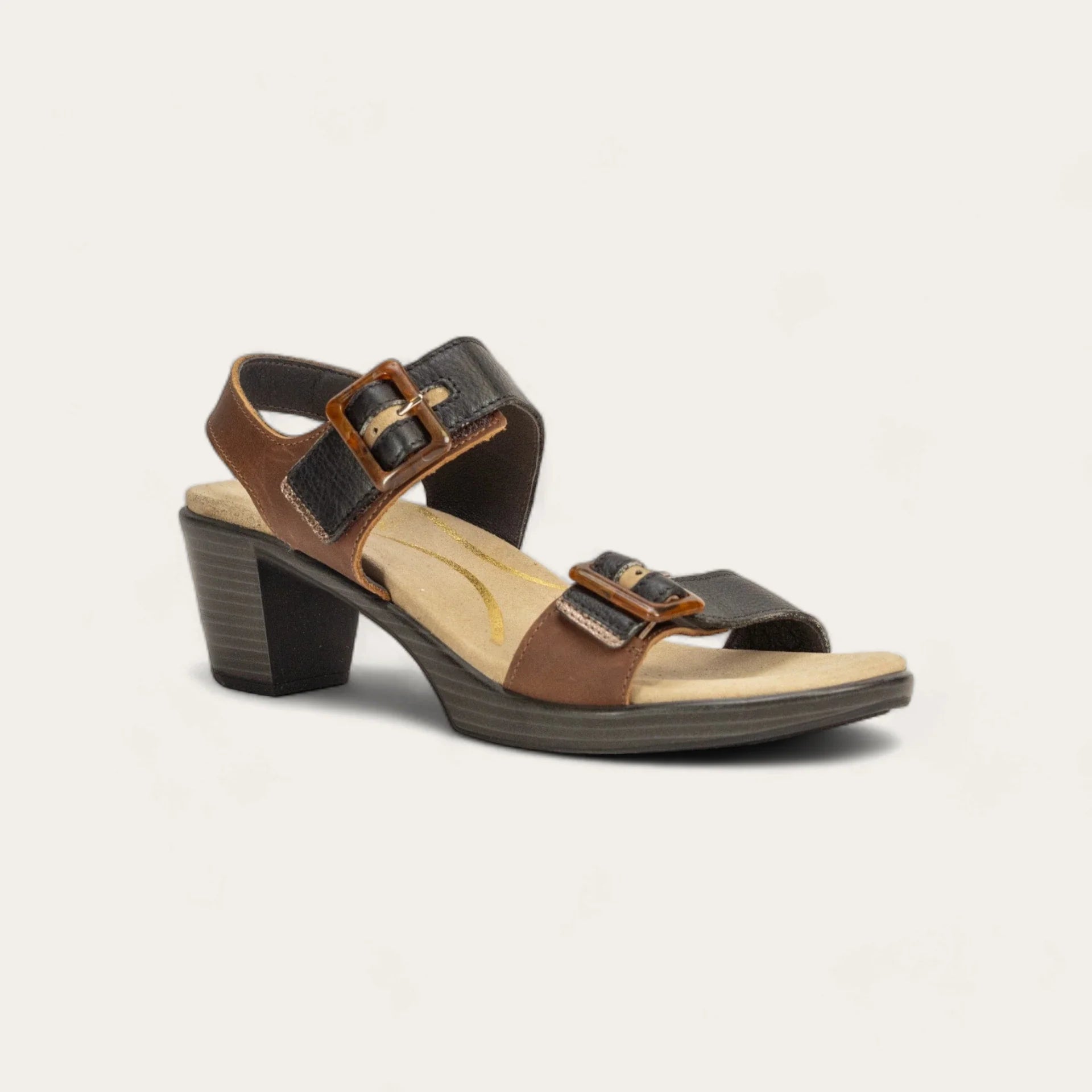 NAOT - MODE - SIZE 38 - SADDLE BROWN LTHR/SOFT BLACK LTHR/KHAKI BEIGE LTHR/RADIANT COPPER LTHR
