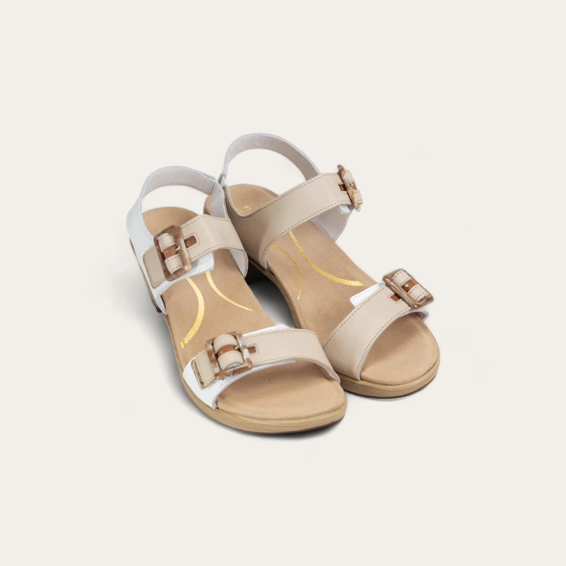 NAOT - MODE - SIZE 38 - WHITE LTHR/SOFT IVORY LTHR/LATTE BROWN LTHR/RADIANT GOLD LTHR